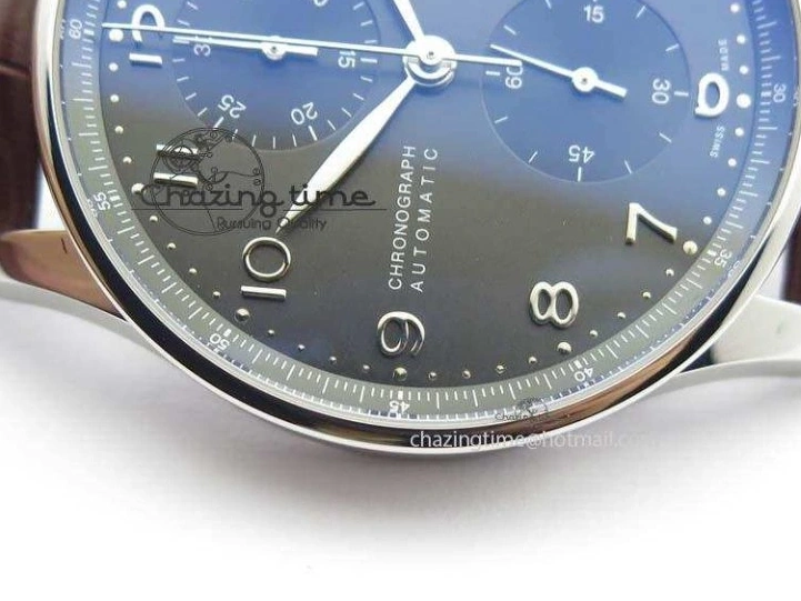MIROTIME 0719 Supportive Portuguese Chrono IW371431 ZF 1:1 Best Edition Gray Dial On Brown Leather Strap A79350 (Slim Movement) 7261